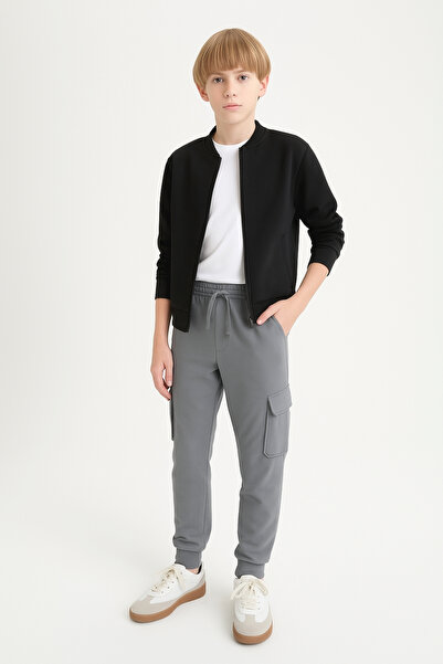 AHENGİM Boys Basic Cargo Pocket Jogger Leg School Sweatpants Ak2322-1
