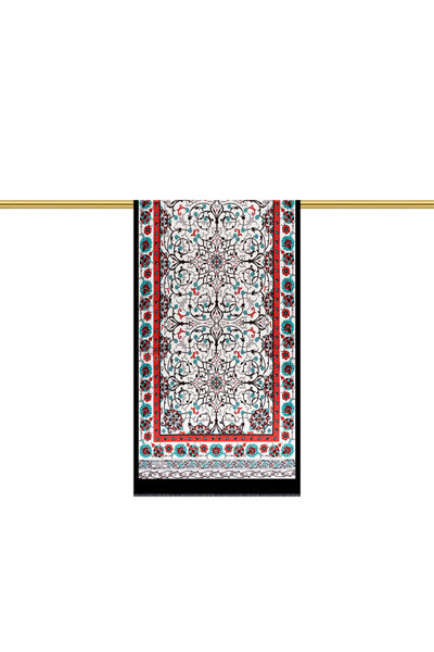 Bursa İpek Black Ivy Pattern Narrow Silk Scarf