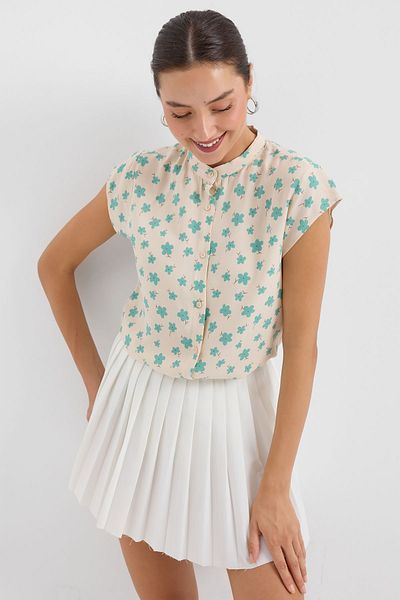 Merterium Women's Half Sleeve Shirt A.Green 1078