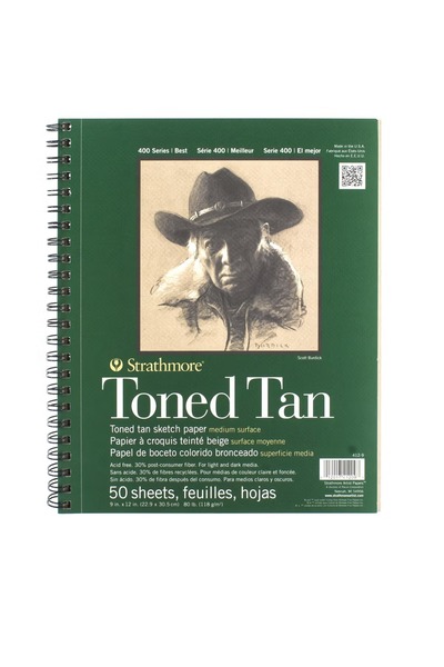 Strathmore Toned Tan Sketch Pad – 50 Perforated Sheets – 118gsm – 23 x 30.5 cm