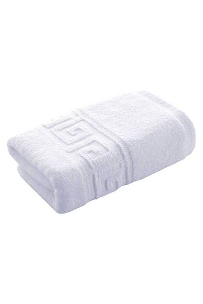 Ralex Bathroom towel for body 70 x 140 cm 100% Cotton Greek Border 550 gr/m², White