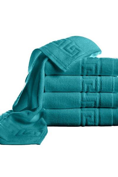 Ralex Pachet 5 prosoape baie de corp 70 x 140 cm Bumbac 100% Greek Border 500 grame/mp, Turcoaz