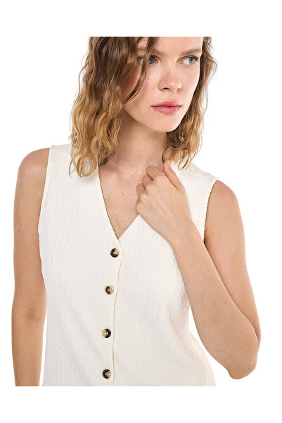 R&B Textured Vest Top with V-Neck