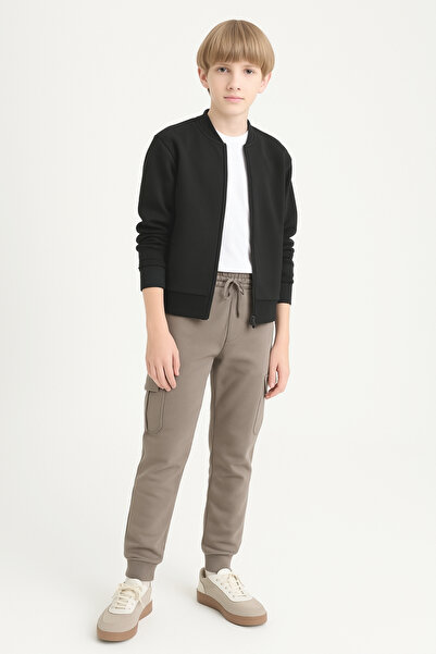 AHENGİM Boys Basic Cargo Pocket Jogger Leg School Sweatpants Ak2322-1