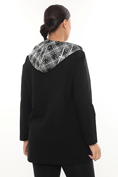 Lady Majestic Hooded Large Size Zippered Cardigan