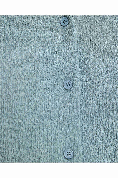 R&B Textured Shirt with Classic Collar and Short Sleeves