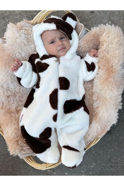 Minizade Wellsoft Plush Unisex Zippered Printed Winter Baby Sleeping Bag Baby Rompers Kids Jumpsuit