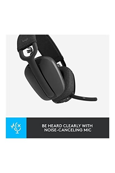 logitech Zone Vibe 100 Wireless Headset – Bluetooth, Flip-to-Mute Mic, 20H Battery – Black