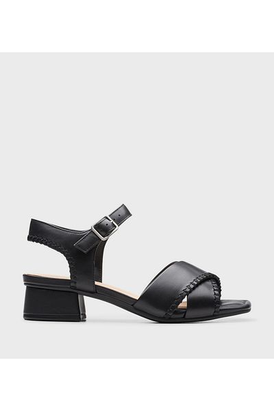 CLARKS Black Women's Serina35 Cross Heeled Sandals