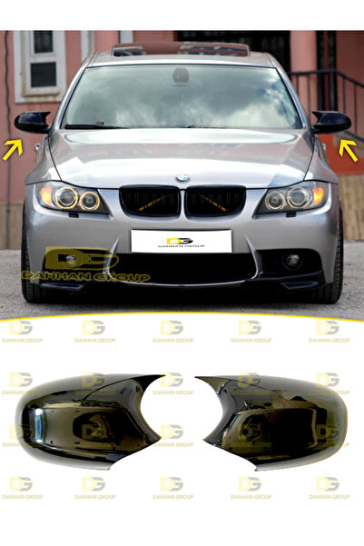 DG Power BMW E90 2004 - 2008 MAKYAJSIZ Kasa Batman Yarasa Ayna Kapağı Parlak Siyah ABS Plastik Seti