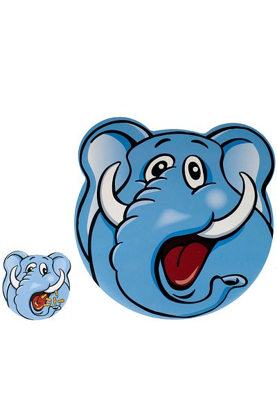 OEM Plate and glass holder set, blue elephant pattern, 30 x 30 cm