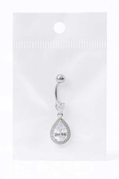 Bittox Stylish and Sparkling Shiny Zircon Stone Steel Model Navel Piercing - New Season Silver and Gold Colored
