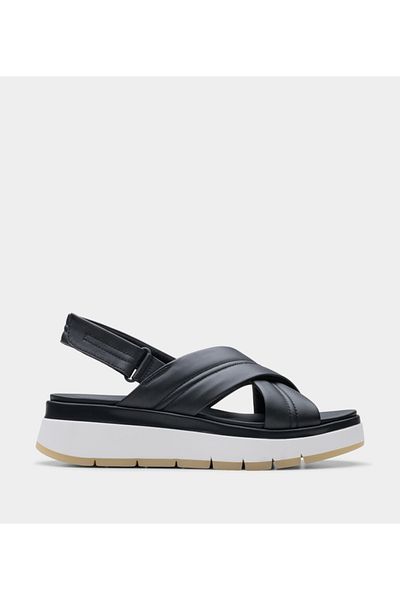 CLARKS Black Women's Tuscan Cross Sandals