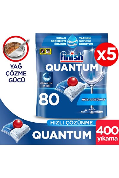 Finish Quantum 400 Kapsül Bulaşık Makinesi Deterjanı Tableti (5 x 80 Kapsül)