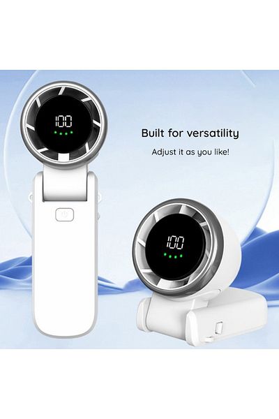 SKYDDAR INNOVATION Mini ventilator portabil A9, afișaj LED, 5 viteze, USB-C, baterie de 5000mAh, silențios și reîncărcabil, negru