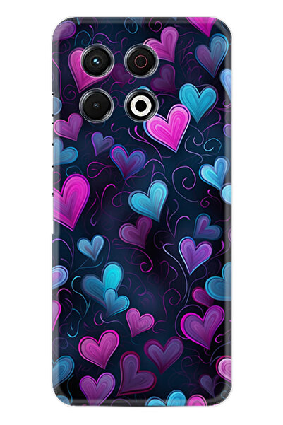 TECNO Spark 30 Pro Kılıf Boutique Baskılı Resimli Mavi Kalp Pcode -082