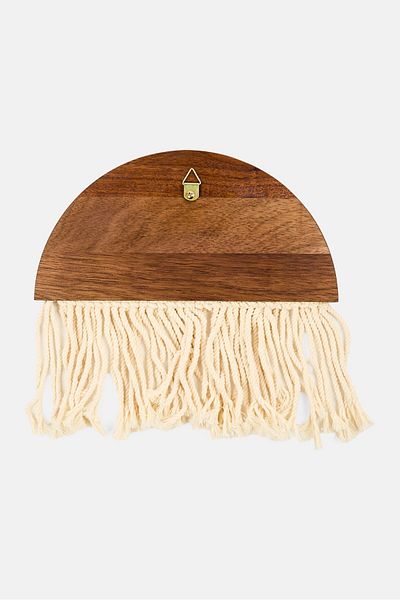 Muy Mucho Wood And Rope Wall Decoration 27 x 25 cm, Brown