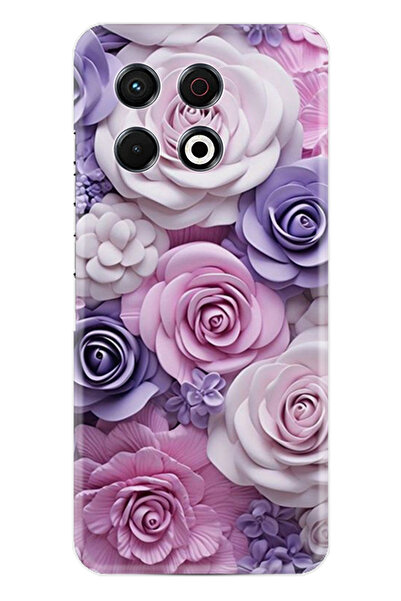TECNO Spark 30 Pro Kılıf Boutique Baskılı Resimli Mor Güller Pcode -029
