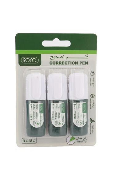 Roco Correction Pen – 1 mm Metal Frame, Round Tip, White
