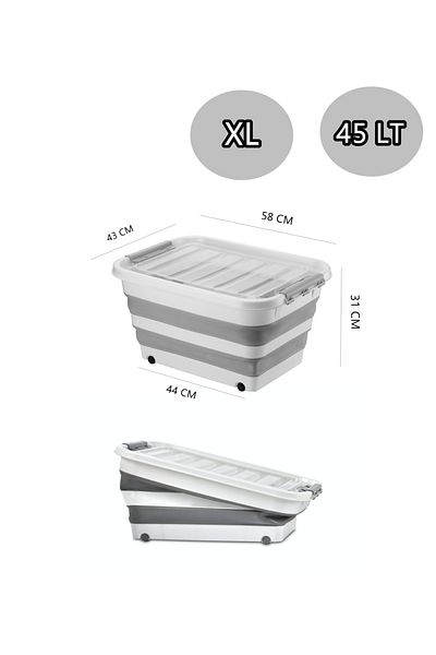 Waldern Home Xlarge Size 30 Liter Folding Wheeled Multi-Purpose Storage Food Toy Box Laundry Basket
