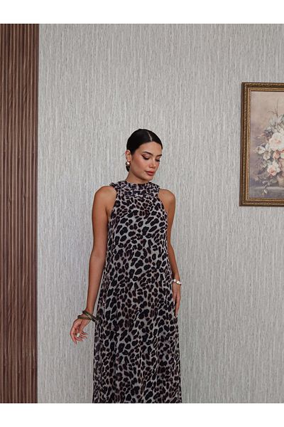 ESRAHELVACI Leo Pattern Chiffon Dress