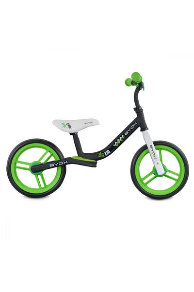 byox Bicicleta copii fara pedale Zig-Zag Green 12 inch, roti din cauciuc EVA, scaun ajustabil pe ina