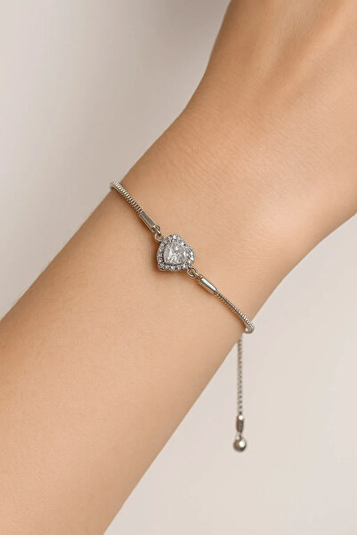 Pena سوار بيري ستيل على شكل قلب فضي اللون