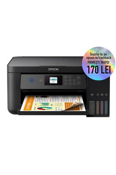 EPSON Imprimantă multifuncțională EcoTank L4260, A4, 10.5 ppm, Duplex, USB, Wireless, CISS (Negru)