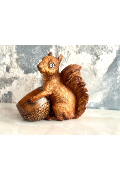 Kumsal Hobi Sanat Sincap Saksı Polyester Obje