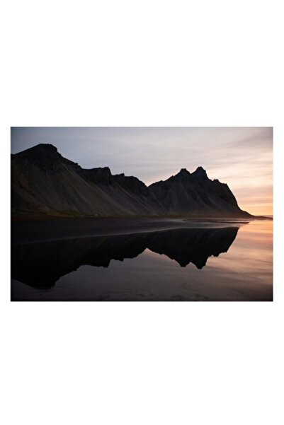 OEM Tablou Canvas, "Muntii reflectati in linistea apei", Munti, Reflectie, Apus, Liniste, Peisaj, Natura