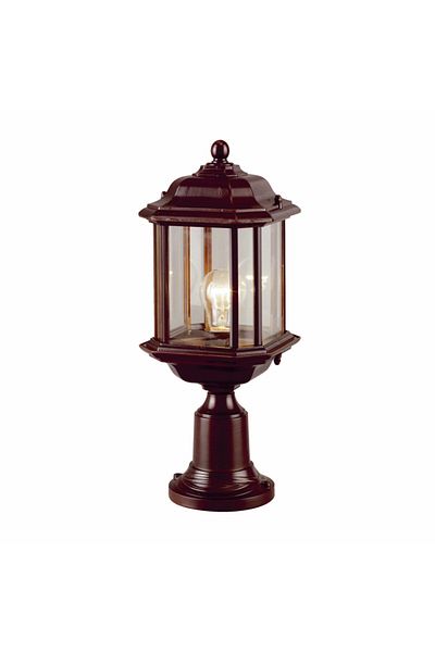 Klausen Outdoor lamp post Nuvola, 1 bulb, E27, brown, metal, glass,