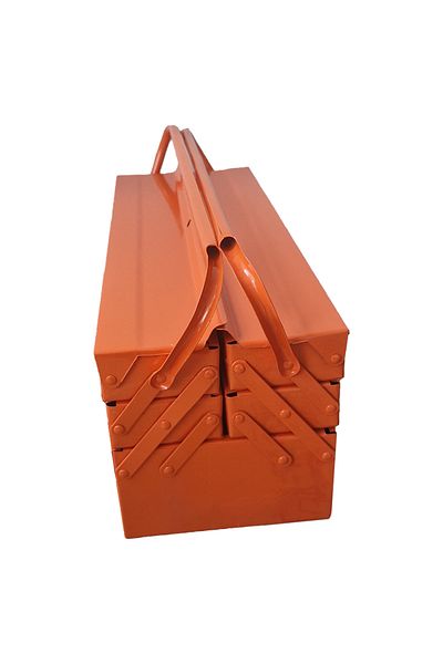 flores Metal tool box, 5 drawers, orange, 540 x 210 x 210 mm