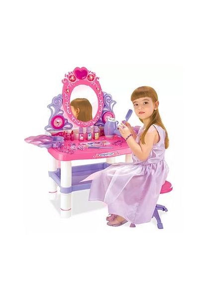 rexa Musical Beauty Play Set – Plastic Dressing Table Toy with Mirror & Light