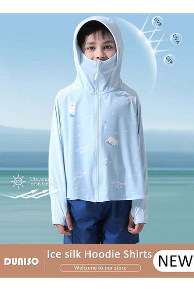 fun zone DUNISO Lightweight Sun Protection Clothing For Kids, UPF 50+ Long Sleeve Hoodie