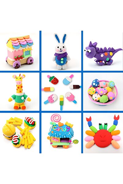 Yelajoy 24-Piece Colourful Fluffy Slime Soft Clay, DIY Modelling Set for Children, 20x13.2x11cm