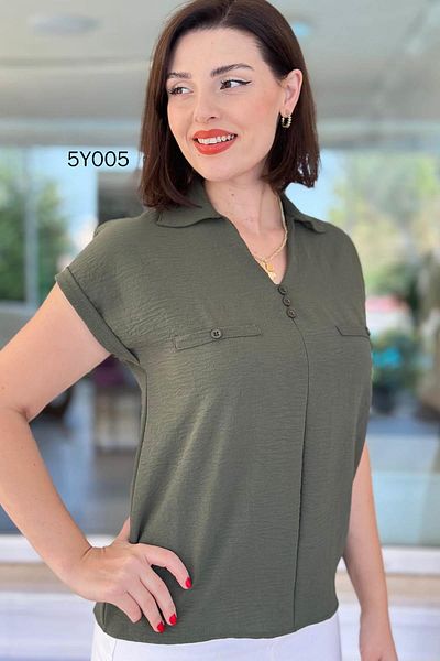 İnce Topuk Polo Neck Aerobin Blouse 5Y005