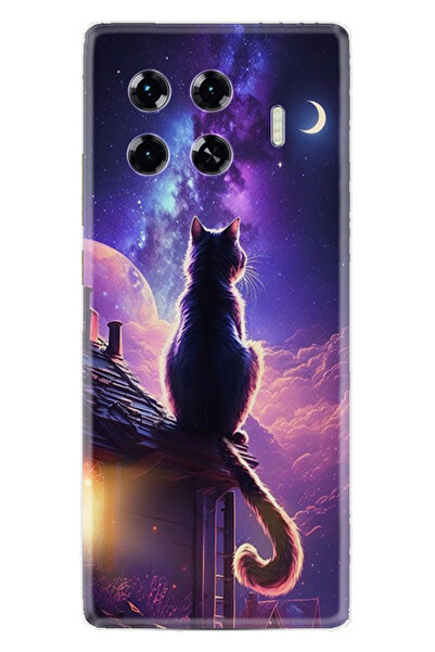 TECNO Spark 20 Pro Plus Kılıf Boutique Baskılı Resimli Damdaki Kedi Pcode -091
