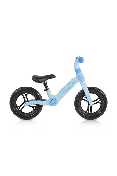 byox Dino Blue 12 inch children's bike without pedals, with adjustable saddle, EVA foam tires, support for
