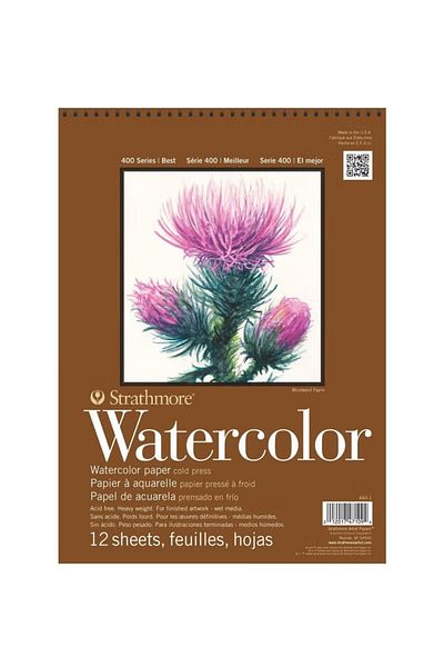 Strathmore Watercolor Pad – 12 Sheets, 300gsm Cold Press Paper, 12x18 cm, Acid-Free, Artist-Grade