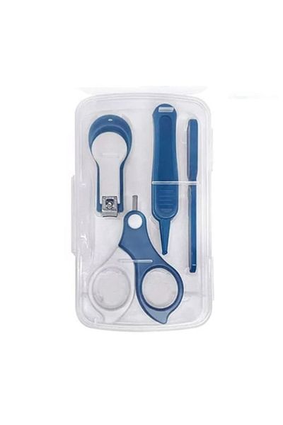Royal 4-in-1 Baby Nail Care Set with Transparent Storage Box, 0-6 Years, 13.6x8x2 cm, Navy Blue