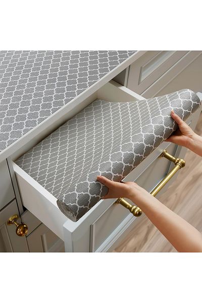 O Ozone Shelf Liner for Kitchen Cabinets,(2 Rolls 30cm x 2m) Non-Adhesive Drawer Liners, Waterproof Non-Sli