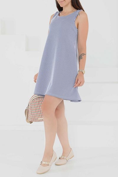 TOFİSA Waterway Zipper Dress Navy Blue - 27502