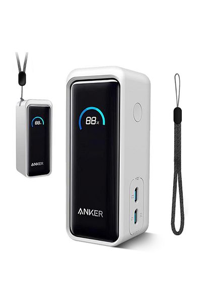 O Ozone Anker Prime Power Bank 9600mAh 65W Case Cover with Lanyard | Silicone Series | White