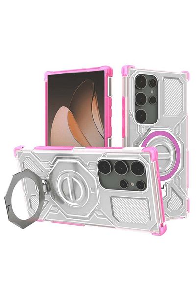 SKYDDAR INNOVATION Case for Samsung Galaxy S24 Ultra, Shockproof, Carbon Shield PRO, Magsafe, sticker set, Pink