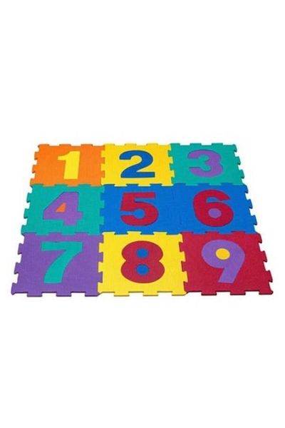 OEM Covoras de spuma, puzzle cu cifre, 31.5x31.5 cm, 9 piese