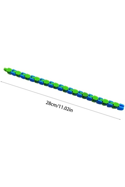 Royal Sensory Stress Relief Toy - Snake Shape Puzzle, 24 Pieces, +3 Years, Green/Blue