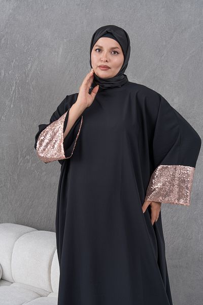 Fzd filizzade Sleeves Sequin Detailed Ferace Abaya