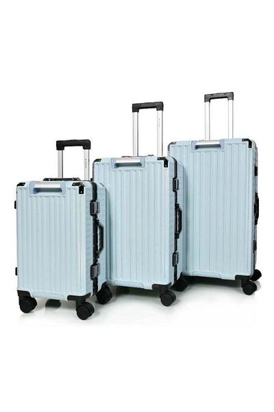 MORANO Travel Luggage Set for Unisex, Aluminum Frame, Sky Blue