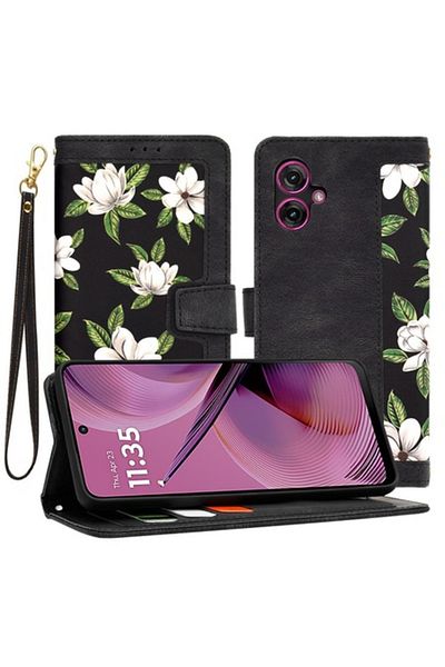 Royal Protective Case for Motorola Moto G55, ROYAL, B47, Leather, Flowers of the Dawn