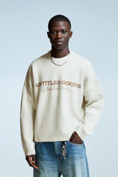 Bershka Printed jacquard sweater